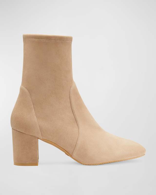 Yuliana Stretch Suede Ankle Booties
